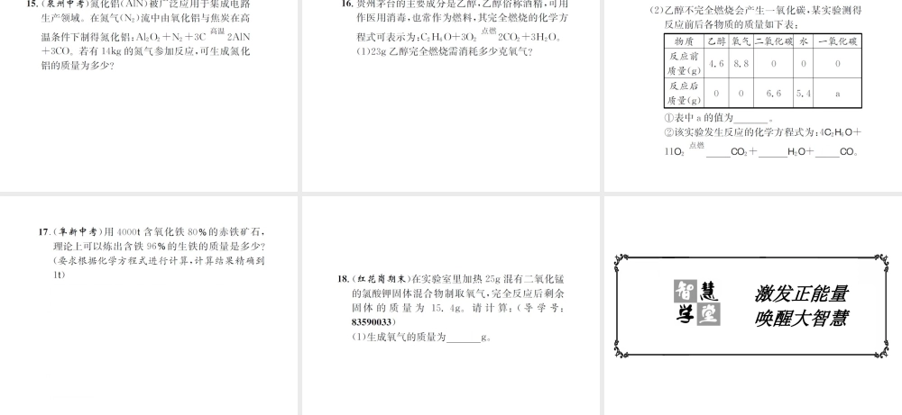 （遵义专版）秋九年级化学全册 专题3 化学计算课件 沪教版-沪教版初中九年级全册化学课件
