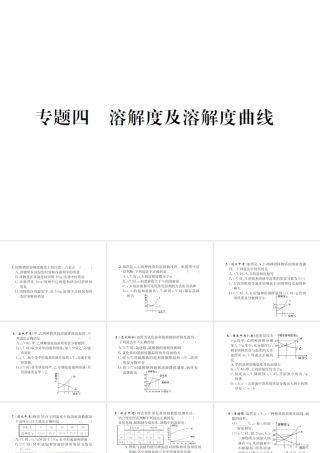 （遵义专版）秋九年级化学全册 专题4 溶解度及溶解度曲线课件 沪教版-沪教版初中九年级全册化学课件