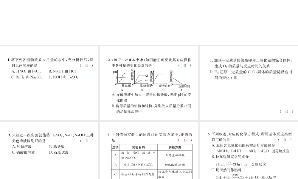 （遵义专版）秋九年级化学全册 专题5 酸、碱、盐习题课件 沪教版-沪教版初中九年级全册化学课件