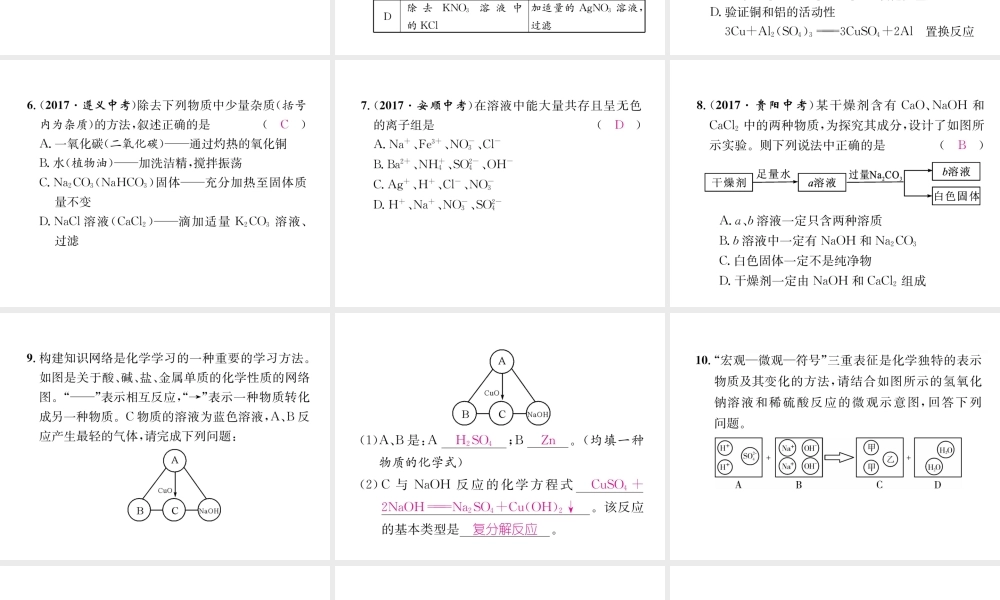 （遵义专版）秋九年级化学全册 专题5 酸、碱、盐习题课件 沪教版-沪教版初中九年级全册化学课件