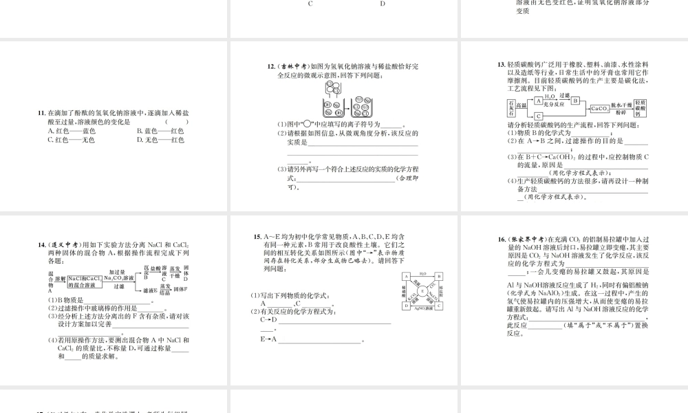 （遵义专版）秋九年级化学全册 专题5 酸碱盐之间的转化课件 沪教版-沪教版初中九年级全册化学课件