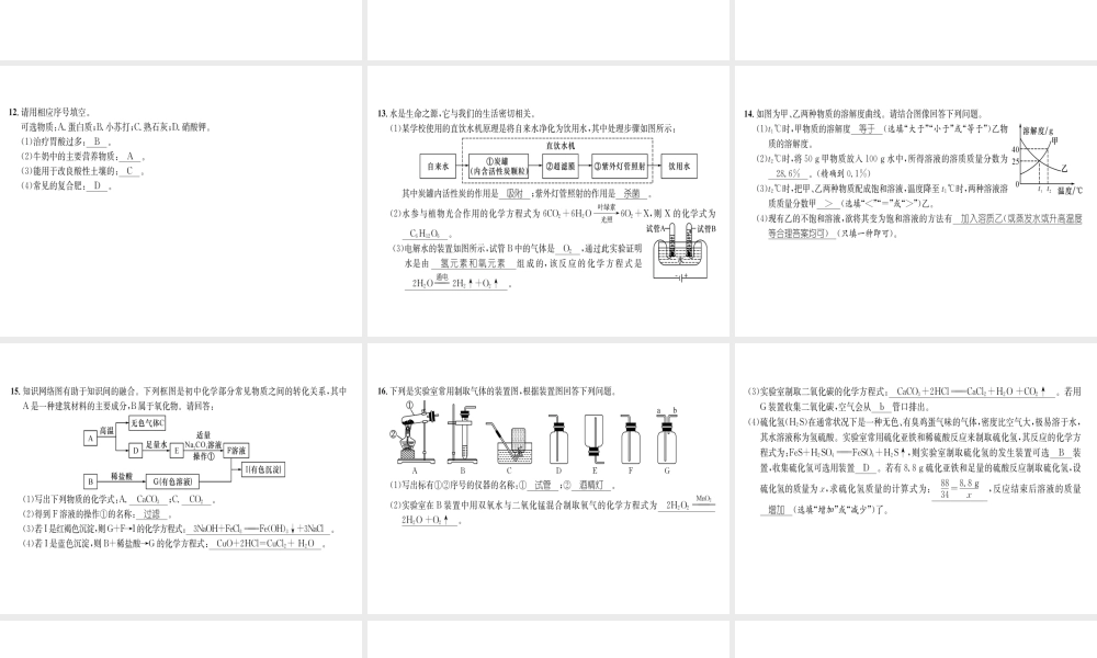 （遵义专版）秋九年级化学全册 综合测试卷习题课件 沪教版-沪教版初中九年级全册化学课件