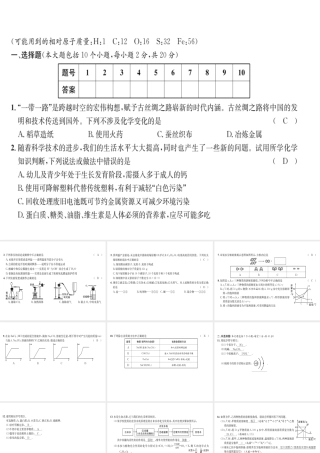 （遵义专版）秋九年级化学全册 综合测试卷习题课件 沪教版-沪教版初中九年级全册化学课件