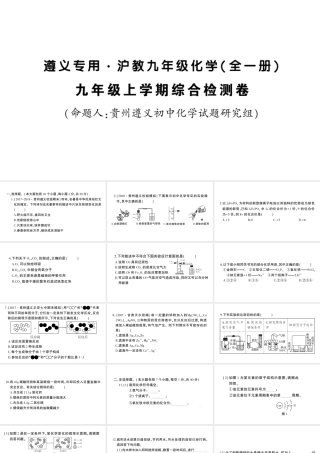 （遵义专版）秋九年级化学全册 综合检测卷习题课件 沪教版-沪教版初中九年级全册化学课件