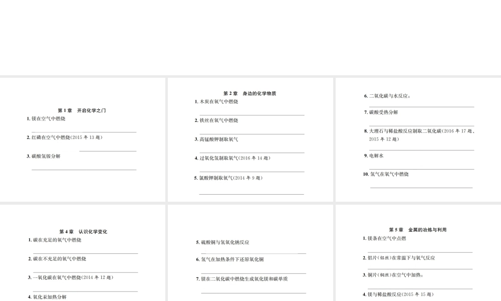 （遵义专版）秋九年级化学全册（二）遵义常考化学方程式归纳课件 沪教版-沪教版初中九年级全册化学课件