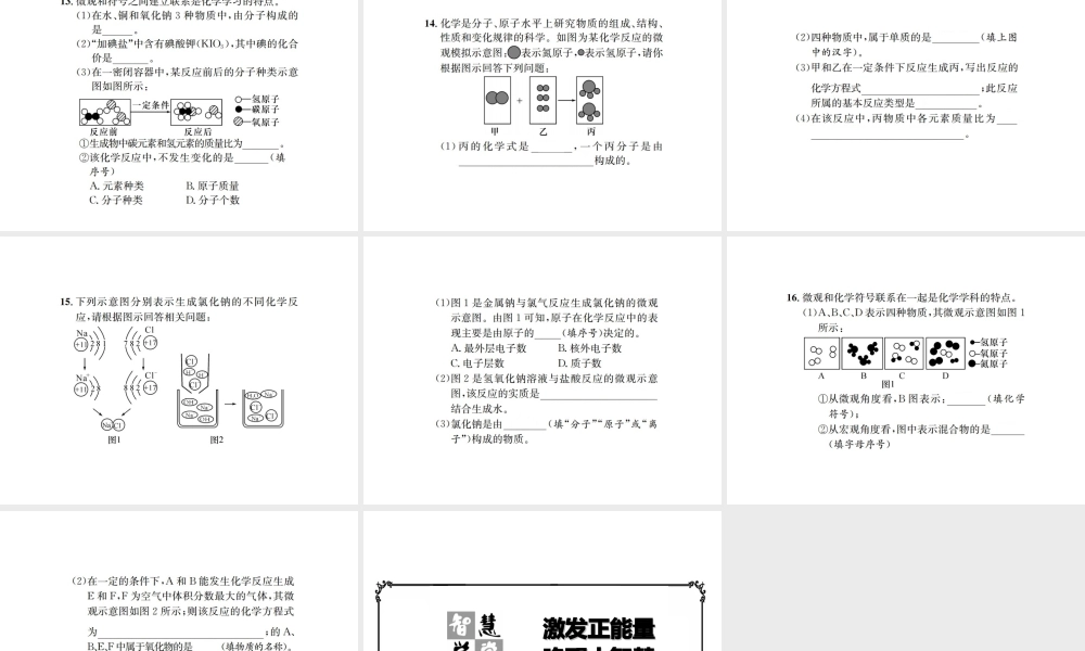 （遵义专版）秋九年级化学全册（一）遵义常考微观反应示意图课件 沪教版-沪教版初中九年级全册化学课件