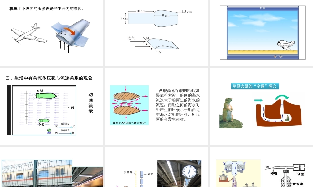 （遵义专版）春八年级物理全册 第8章 压强 第4节 流体压强与流速的关系教学课件 （新版）沪科版-（新版）沪科版初中八年级全册物理课件