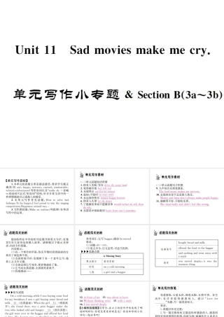 （遵义专版）秋九年级英语全册 Unit 11 Sad movies make me cry写作小专题习题课件 （新版）人教新目标版-（新版）人教新目标版初中九年级全册英语课件