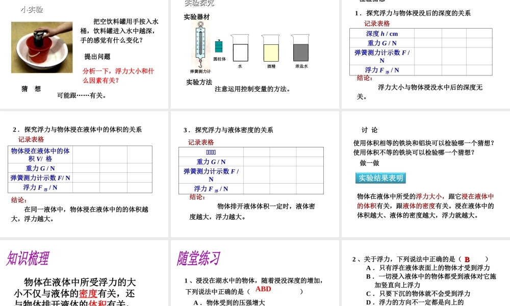 （遵义专版）春八年级物理全册 第9章 浮力 第1节 认识浮力教学课件 （新版）沪科版-（新版）沪科版初中八年级全册物理课件