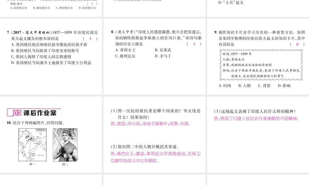 （遵义专用）九年级历史上册 第2单元 近代社会的确立与动荡 第9课 古老硬度的抗争课件 北师大版-北师大版初中九年级上册历史课件