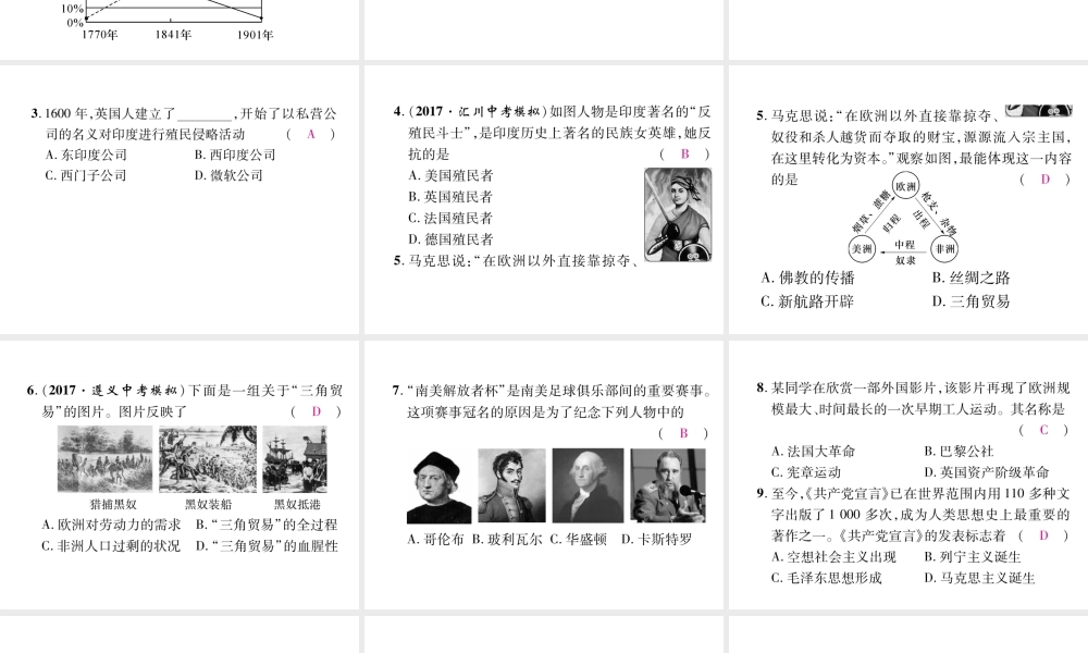 （遵义专用）九年级历史上册 第2单元 近代社会的确立与动荡小结课件 北师大版-北师大版初中九年级上册历史课件