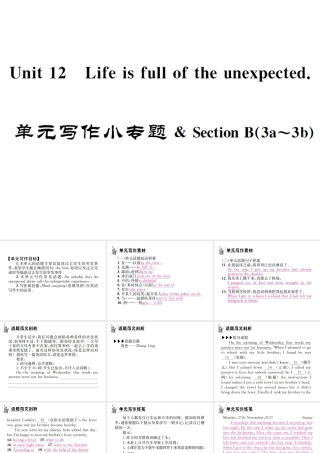 （遵义专版）秋九年级英语全册 Unit 12 Life is full of the unexpected写作小专题习题课件 （新版）人教新目标版-（新版）人教新目标版初中九年级全册英语课件