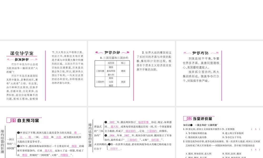 （遵义专用）九年级历史上册 第3单元 近代社会的发展与终结 第19课 缔约结盟的狂朝课件 北师大版-北师大版初中九年级上册历史课件
