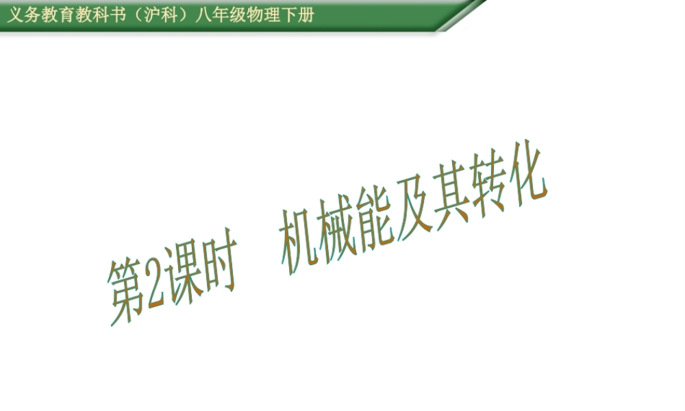 （遵义专版）春八年级物理全册 第10章 机械与人 第6节 合理利用机械能 第2课时 机械能及其转化教学课件 （新版）沪科版-（新版）沪科版初中八年级全册物理课件