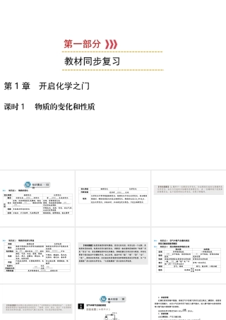 （遵义专用）中考化学高分一轮复习 第1部分 教材系统复习 第1章 开启化学之门 课时1 物质的变化和性质课件-人教版初中九年级全册化学课件