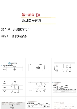 （遵义专用）中考化学高分一轮复习 第1部分 教材系统复习 第1章 开启化学之门 课时2 基本实验操作课件-人教版初中九年级全册化学课件