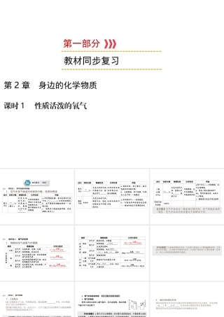 （遵义专用）中考化学高分一轮复习 第1部分 教材系统复习 第2章 身边的化学物质 课时1 性质活泼的氧气课件-人教版初中九年级全册化学课件
