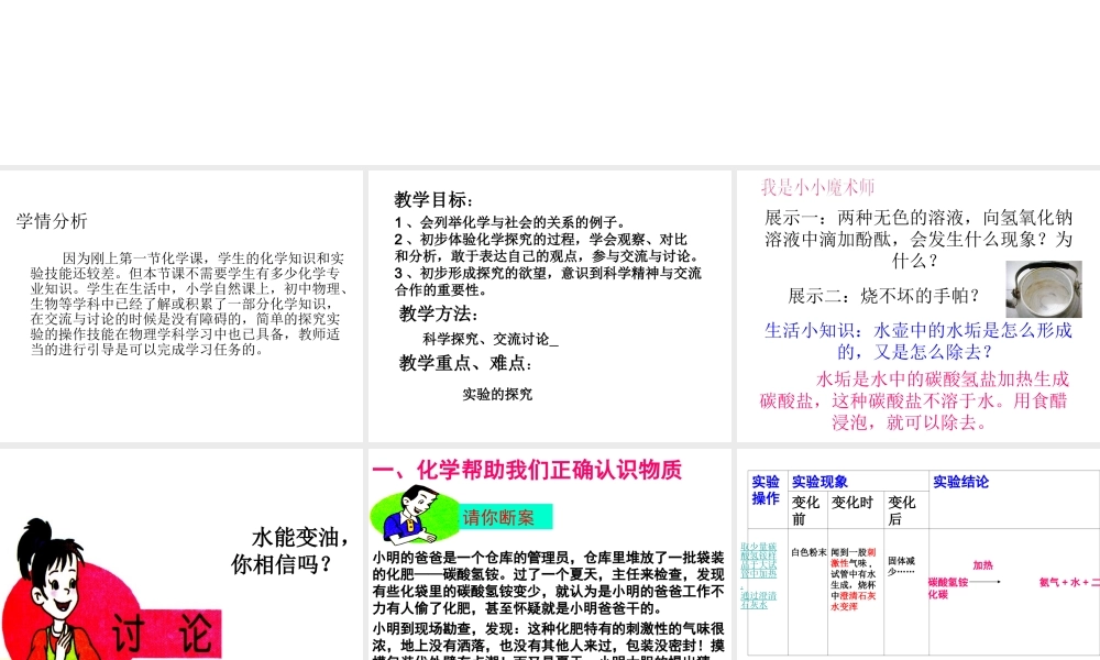 （遵义专版）秋九年级化学上册 第1章 开启化学之门 第1节 化学给我们带来什么课件 沪教版-沪教版初中九年级上册化学课件