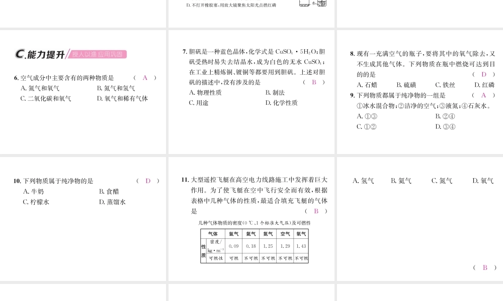 （遵义专版）秋九年级化学上册 第1章 开启化学之门 第2节 化学研究些什么 第2课时 化学研究物质的组成和结构、用途与制法习题课件 沪教版-沪教版初中九年级上册化学课件