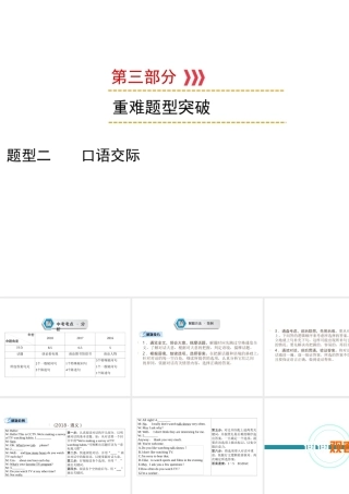 （遵义专用）中考英语 第3部分 重难题型突破 题型二 口语交际课件-人教版初中九年级全册英语课件