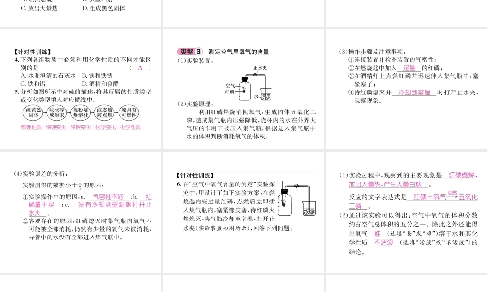 （遵义专版）秋九年级化学上册 第1章 开启化学之门重难点突破习题课件 沪教版-沪教版初中九年级上册化学课件