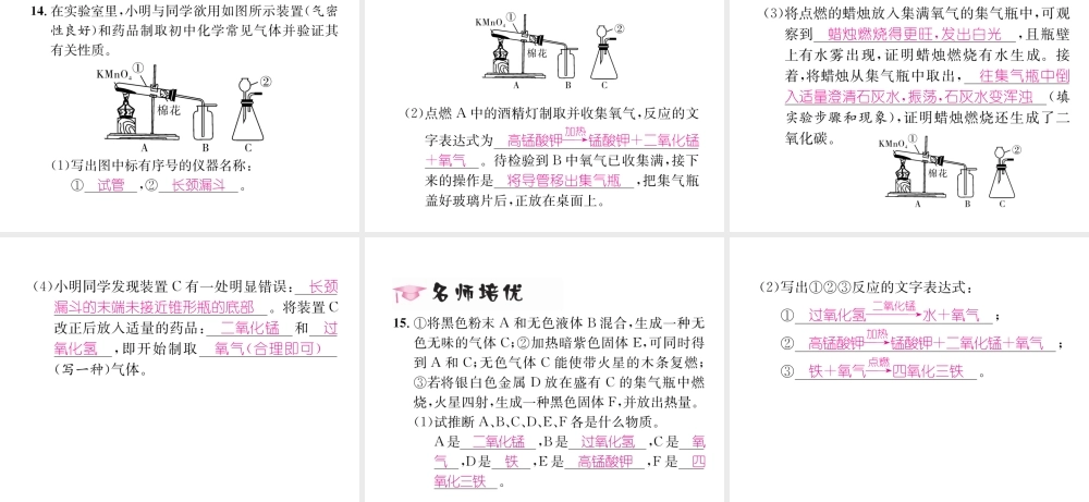 （遵义专版）秋九年级化学上册 第2章 身边的化学物质 第1节 性质活泼的氧气 第2课时 氧气的制法习题课件 沪教版-沪教版初中九年级上册化学课件