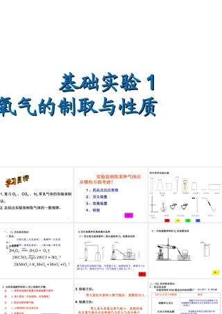 （遵义专版）秋九年级化学上册 第2章 身边的化学物质 基础实验1 氧气的制取与性质课件 沪教版-沪教版初中九年级上册化学课件
