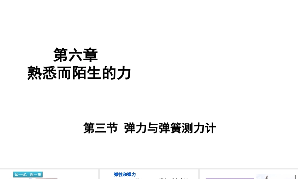 （遵义专版）八年级物理全册 第六章 第三节 弹力与弹簧测力计课件 （新版）沪科版-（新版）沪科版初中八年级全册物理课件