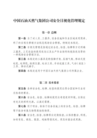 中国石油天然气集团公司安全目视化管理规定