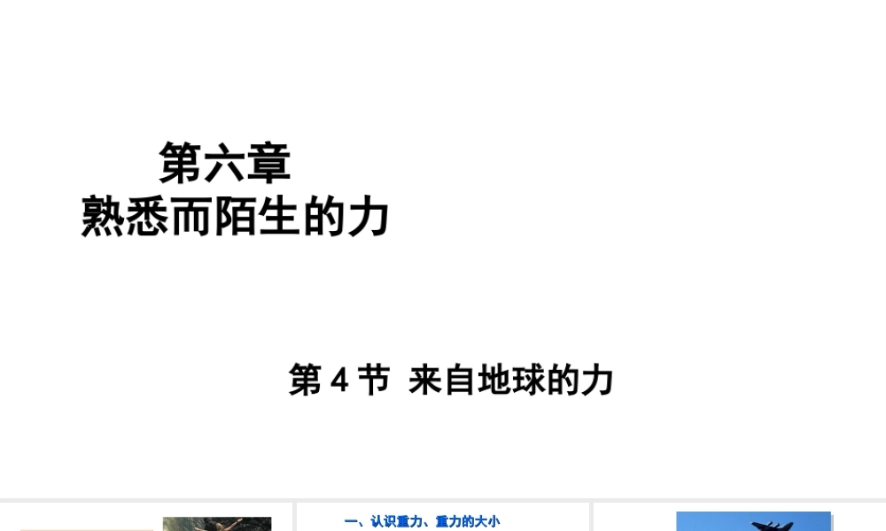 （遵义专版）八年级物理全册 第六章 第四节 来自地球的力课件 （新版）沪科版-（新版）沪科版初中八年级全册物理课件