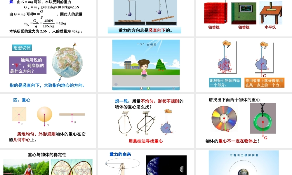 （遵义专版）八年级物理全册 第六章 第四节 来自地球的力课件 （新版）沪科版-（新版）沪科版初中八年级全册物理课件