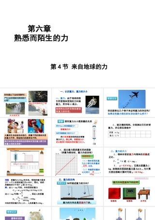 （遵义专版）八年级物理全册 第六章 第四节 来自地球的力课件 （新版）沪科版-（新版）沪科版初中八年级全册物理课件