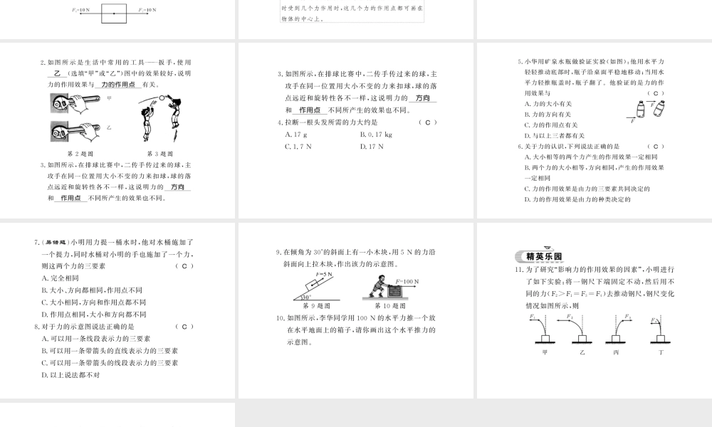 （遵义专版）八年级物理全册 第六章 熟悉而陌生的力 第二节 怎样描述力课件 （新版）沪科版-（新版）沪科版初中八年级全册物理课件