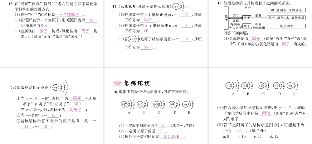 （遵义专版）秋九年级化学上册 第3章 物质构成的奥秘 第1节 构成物质的基本微粒 第3课时 离子习题课件 沪教版-沪教版初中九年级上册化学课件