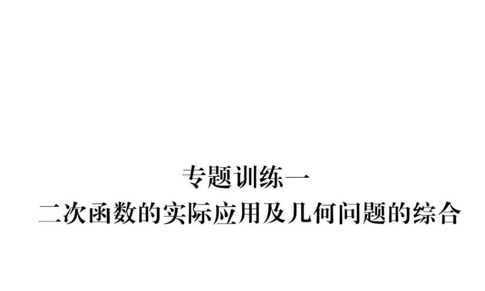 （遵义专级数学下册 专题训练一 二次函数的实际应用及几何问题的综合习题课件 （新版）新人教版-（新版）新人教级下册数学课件