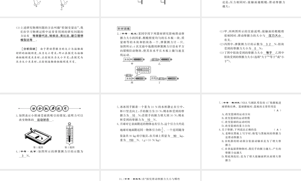 （遵义专版）八年级物理全册 第六章 熟悉而陌生的力整理与复习课件 （新版）沪科版-（新版）沪科版初中八年级全册物理课件