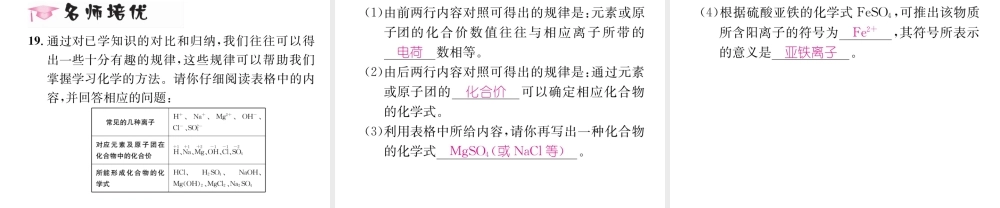 （遵义专版）秋九年级化学上册 第3章 物质构成的奥秘 第3节 物质的组成 第2课时 化学式的书写与命名习题课件 沪教版-沪教版初中九年级上册化学课件