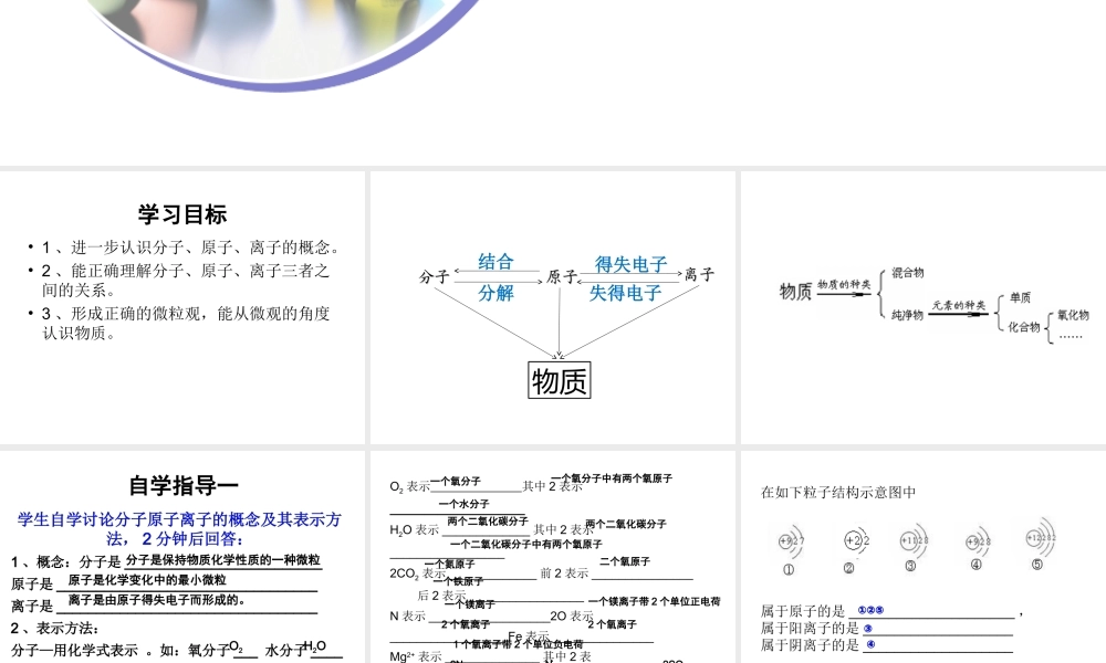 （遵义专版）秋九年级化学上册 第3章 物质构成的奥秘整理与归纳课件 沪教版-沪教版初中九年级上册化学课件