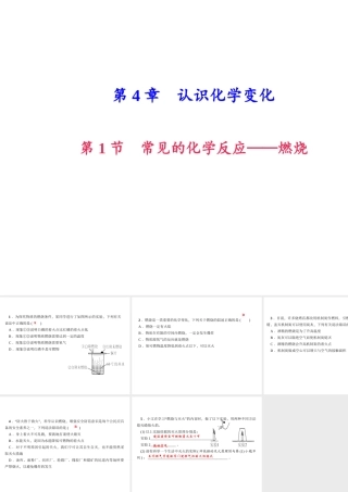 （遵义专版）秋九年级化学上册 第4单元 第1节 常见的化学反应—燃烧（小册子）作业课件 沪教版-沪教版初中九年级上册化学课件