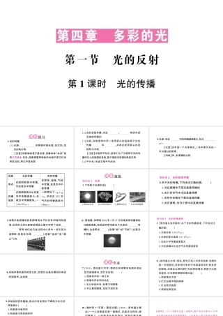 （遵义专版）八年级物理全册 第四章 第一节 光的反射（第1课时 光的传播）课件 （新版）沪科版-（新版）沪科版初中八年级全册物理课件