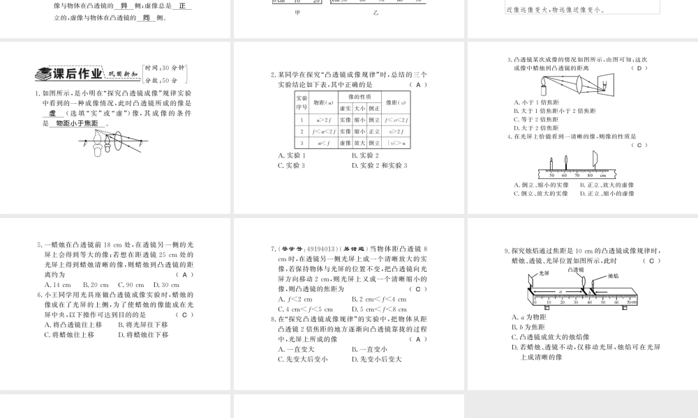（遵义专版）八年级物理全册 第四章 多彩的光 第五节 2 凸透镜成像特点课件 （新版）沪科版-（新版）沪科版初中八年级全册物理课件