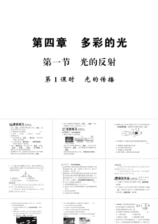 （遵义专版）八年级物理全册 第四章 多彩的光 第一节 1 光的传播课件 （新版）沪科版-（新版）沪科版初中八年级全册物理课件