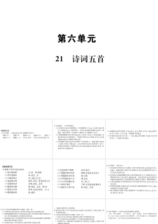 （遵义专版）八年级语文下册 第六单元 21 诗词五首课件 语文版-语文版初中八年级下册语文课件