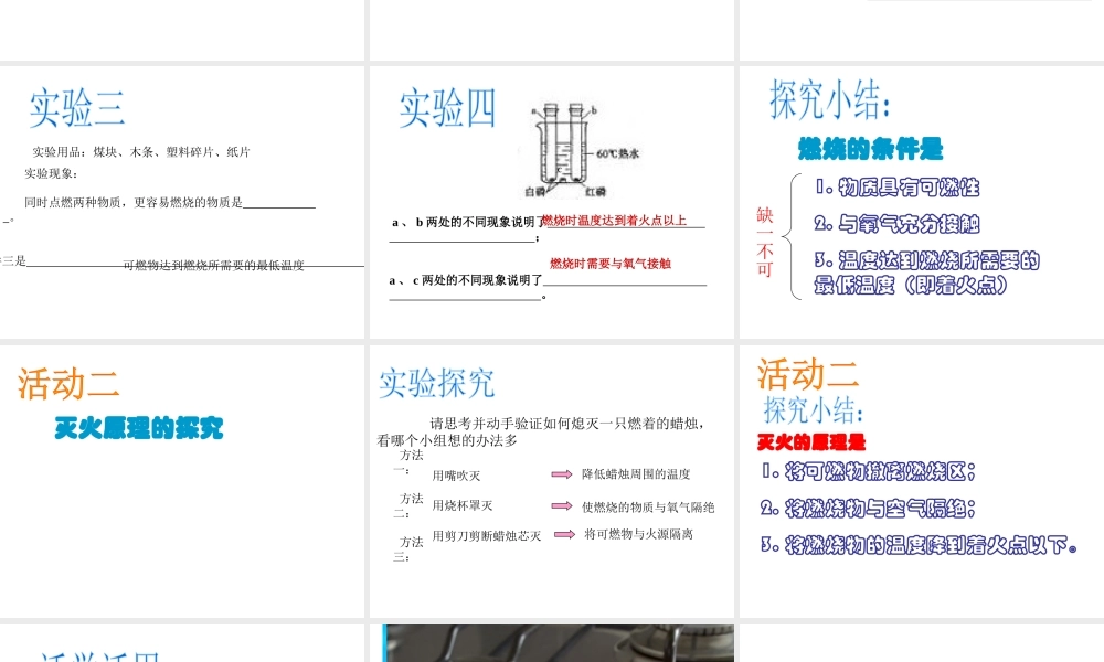 （遵义专版）秋九年级化学上册 第4章 认识化学变化 基础实验3 物质燃烧的条件课件 沪教版-沪教版初中九年级上册化学课件