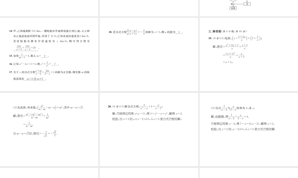 （遵义专版）八年级数学上册 第15章 分式达标测试卷习题课件 （新版）新人教版-（新版）新人教版初中八年级上册数学课件