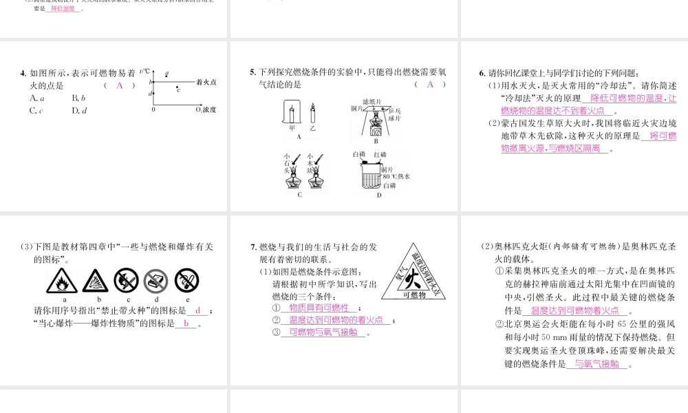 （遵义专版）秋九年级化学上册 第4章 认识化学变化 基础实验3 物质燃烧的条件习题课件 沪教版-沪教版初中九年级上册化学课件