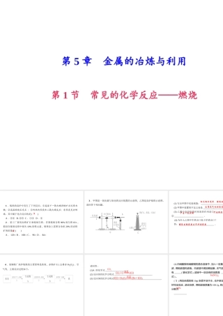 （遵义专版）秋九年级化学上册 第5单元 第2节 金属矿物 铁的冶炼（小册子）作业课件 沪教版-沪教版初中九年级上册化学课件