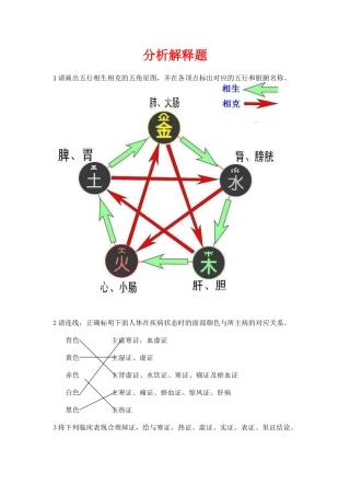 中医分析解释题