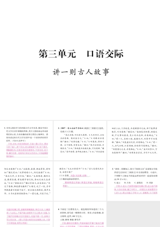 （遵义专版）八年级语文下册 第三单元 口语交际 讲一则古人故事课件 语文版-语文版初中八年级下册语文课件