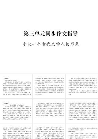 （遵义专版）八年级语文下册 第三单元 同步作文指导 小议一个古代文学人物形象课件 语文版-语文版初中八年级下册语文课件